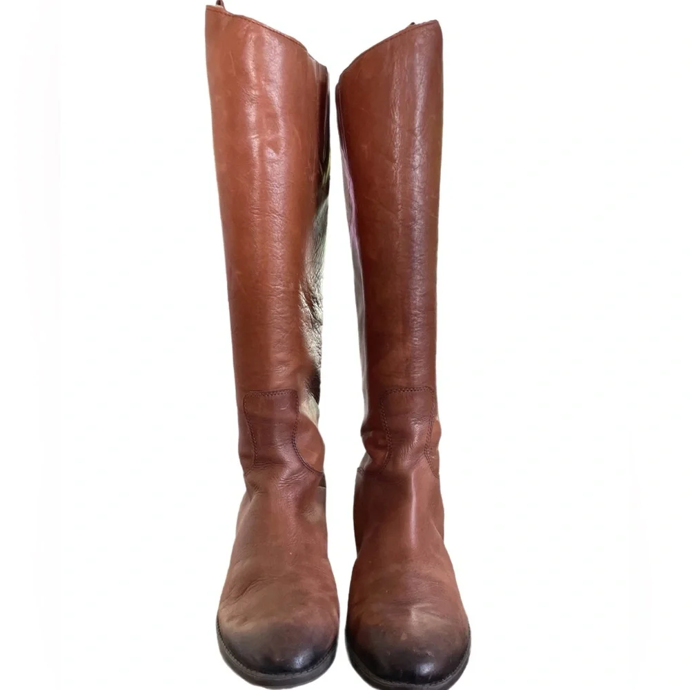 Sam Edelman Knee High Brown Whiskey Leather Penny Riding Boot Size. 9.5